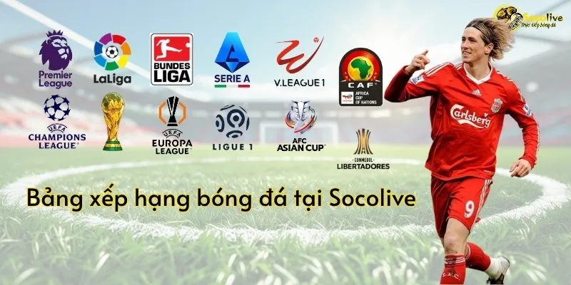 Cập nhật bảng xếp hạng Anh, Đức, Pháp, Ý, Việt Nam,.. Tại Socolive